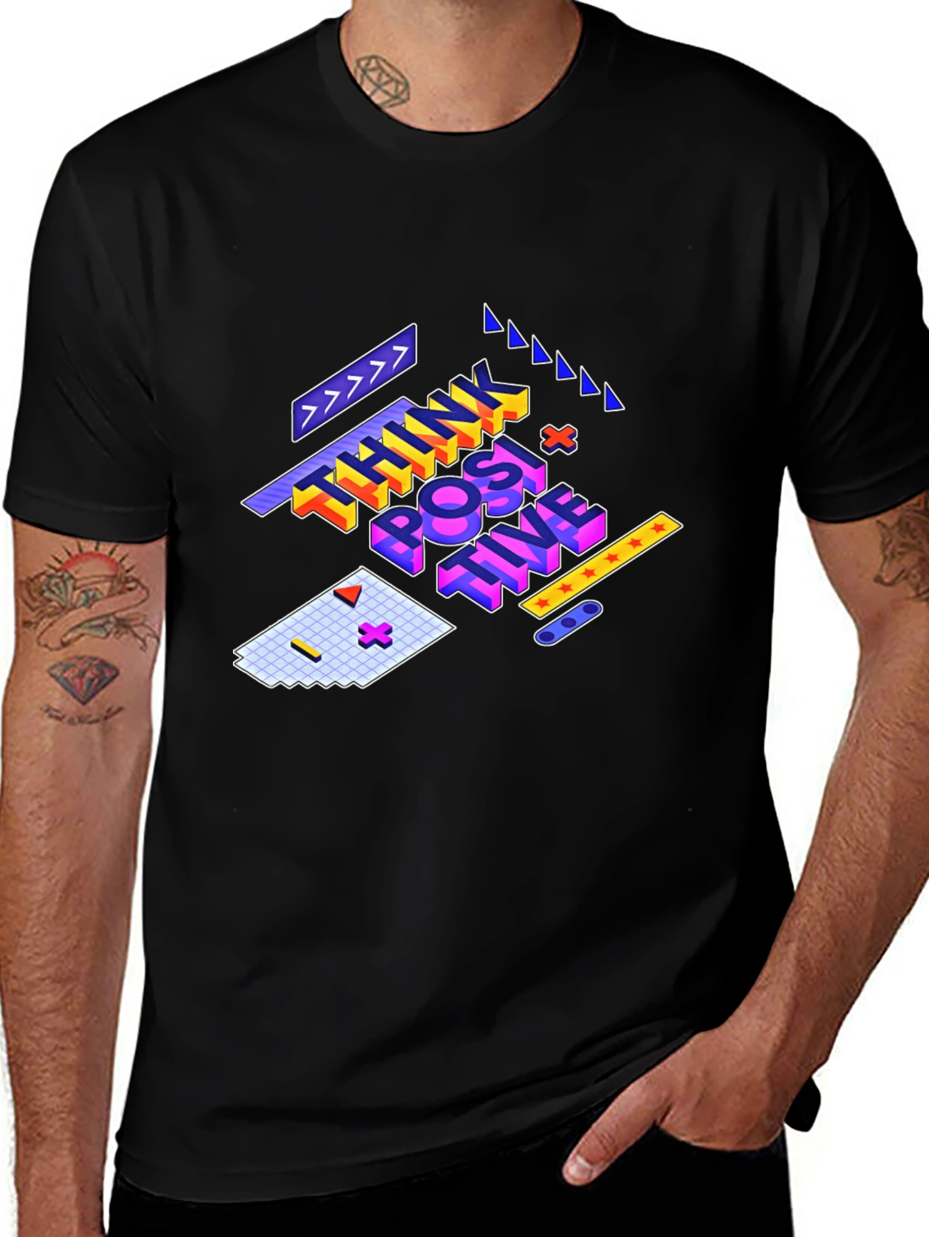 Think Positive Graphic Tee - Black