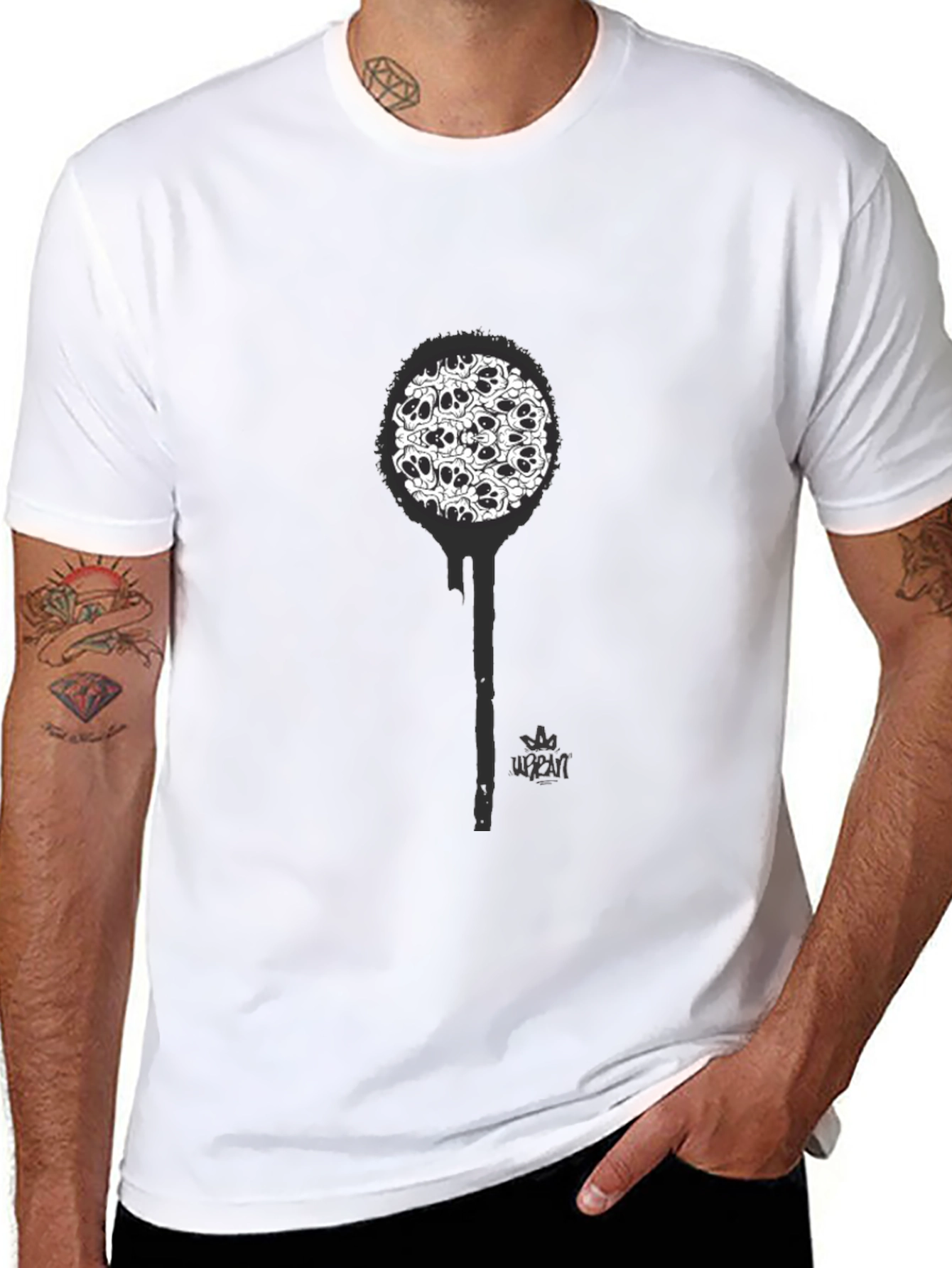 Skull Drip Graphic Black T-Shirt