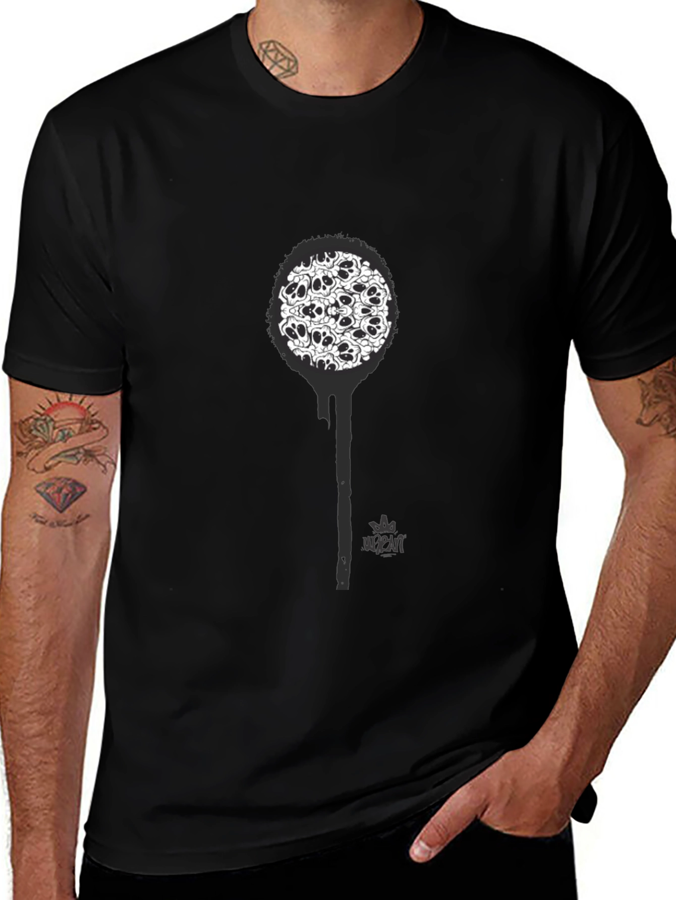 Skull Drip Graphic Black T-Shirt