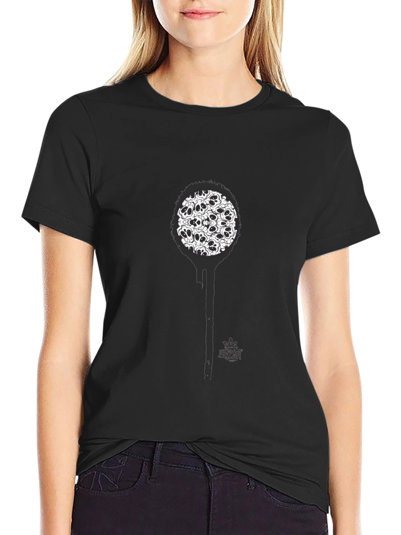 Skull Drip Graphic Black T-Shirt