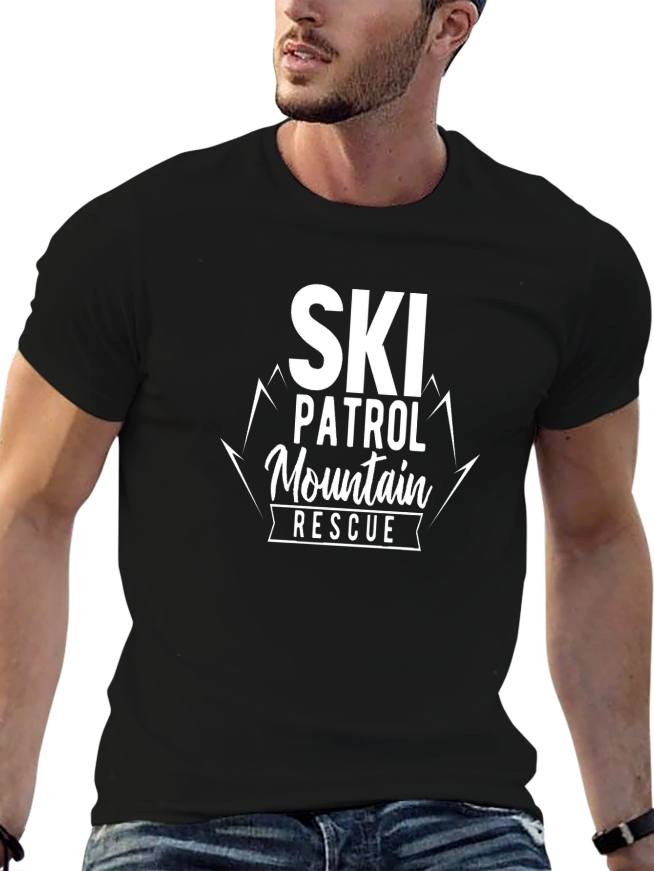 Ski Patrol Mountain Rescue Graphic Tee - Black
