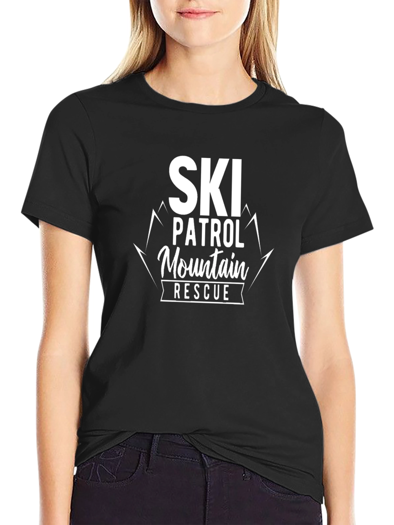 Ski Patrol Mountain Rescue Graphic Tee - Black