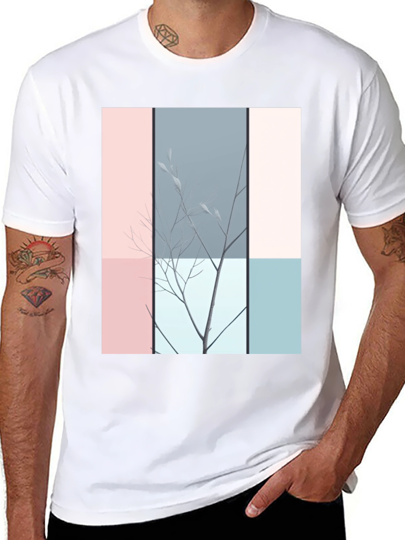 Abstract Nature Graphic T-Shirt - Modern Art Tee
