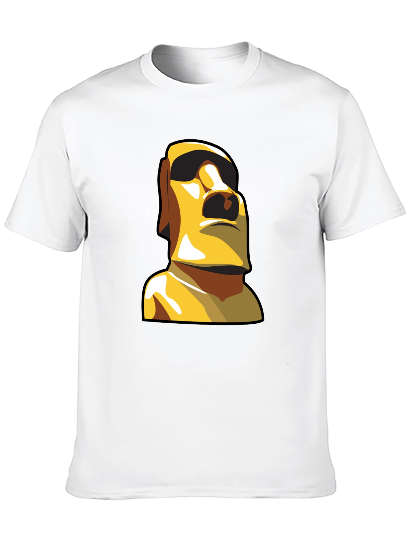 Moai Statue Graphic T-Shirt - Black Cotton Tee