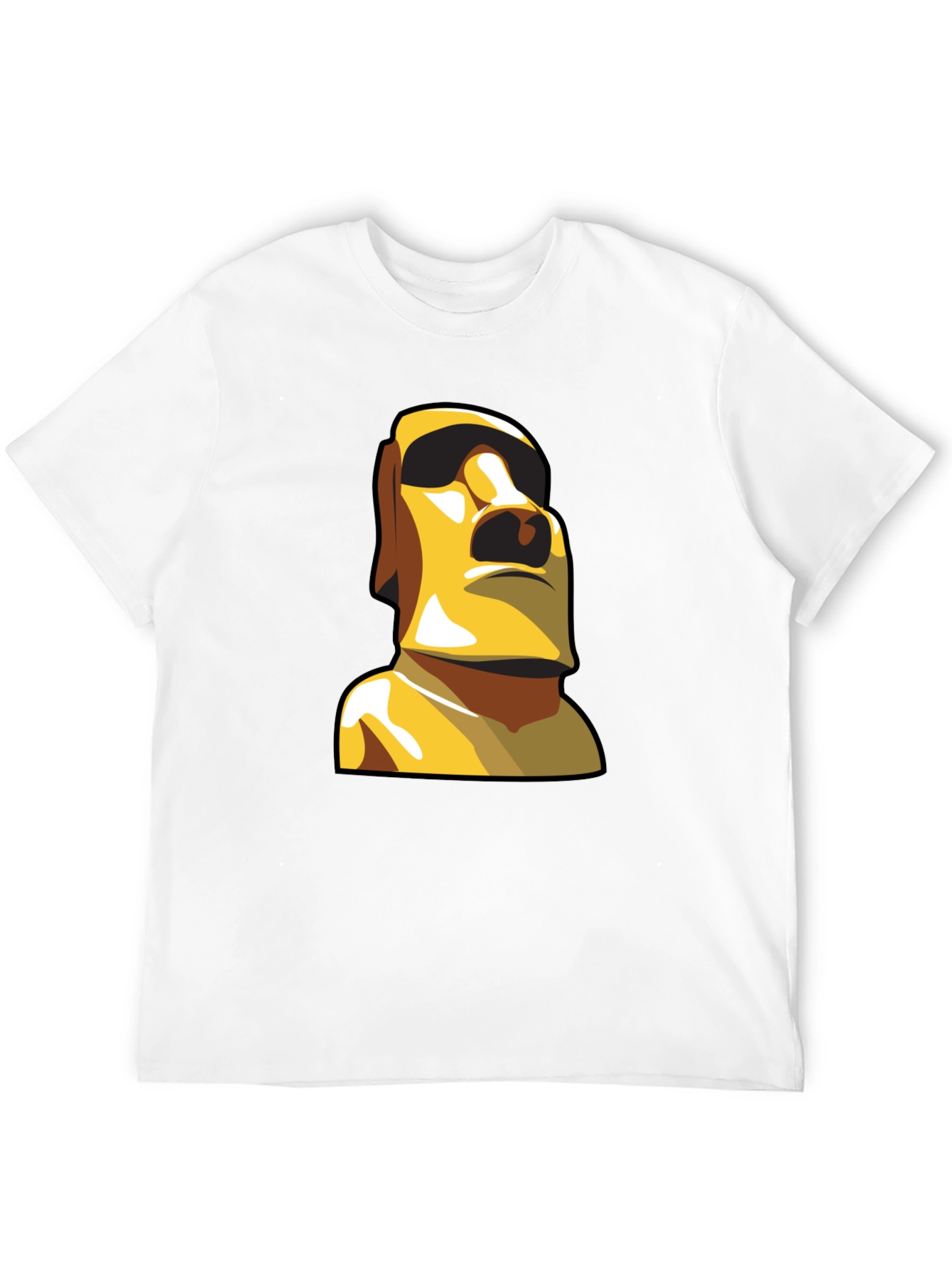 Moai Statue Graphic T-Shirt - Black Cotton Tee