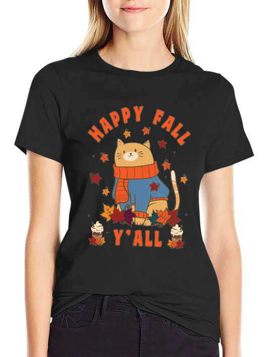 Happy Fall Yall Cat T-Shirt