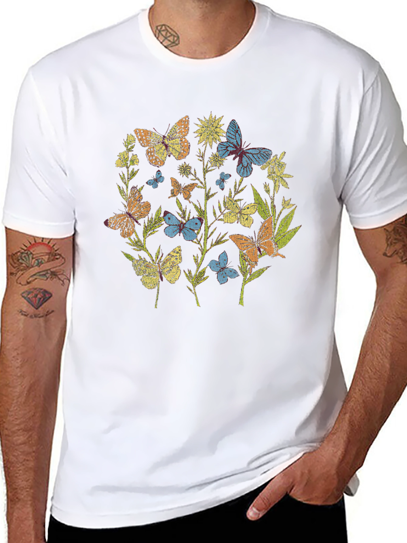 Butterfly Garden T-Shirt - Nature Graphic Tee