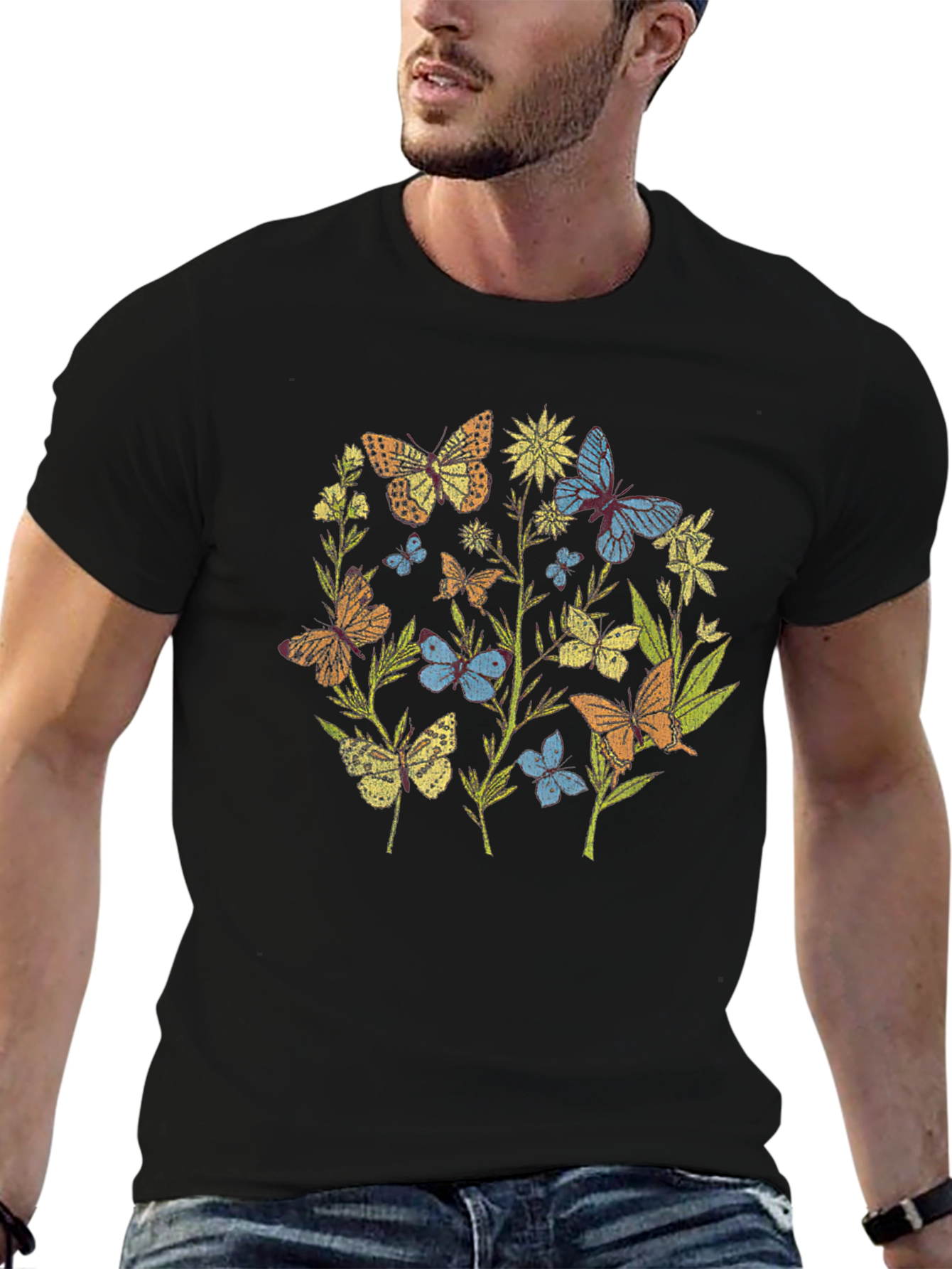 Butterfly Garden T-Shirt - Nature Graphic Tee