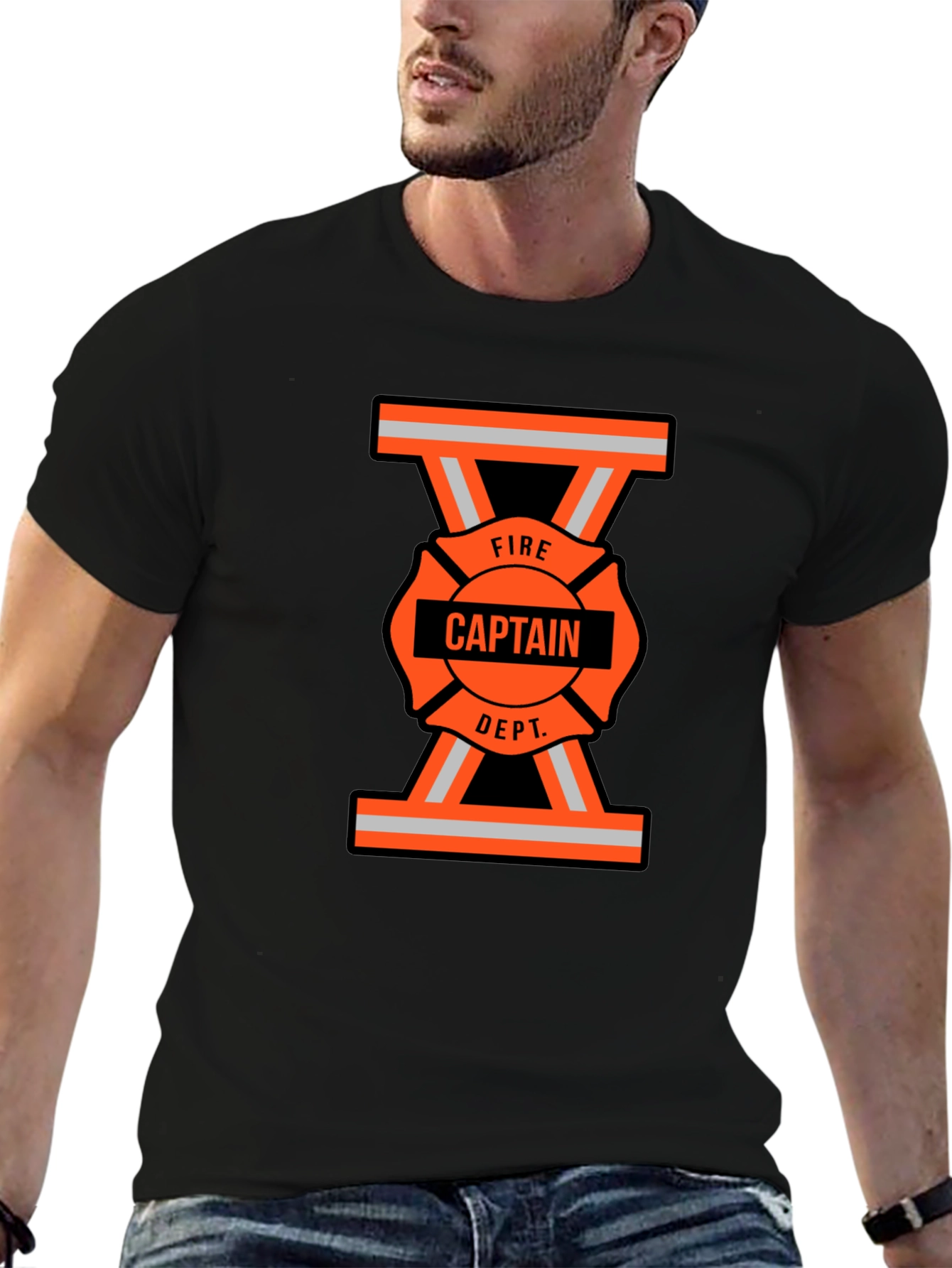 Fire Captain Dept. T-Shirt - Maltese Cross Graphic Tee