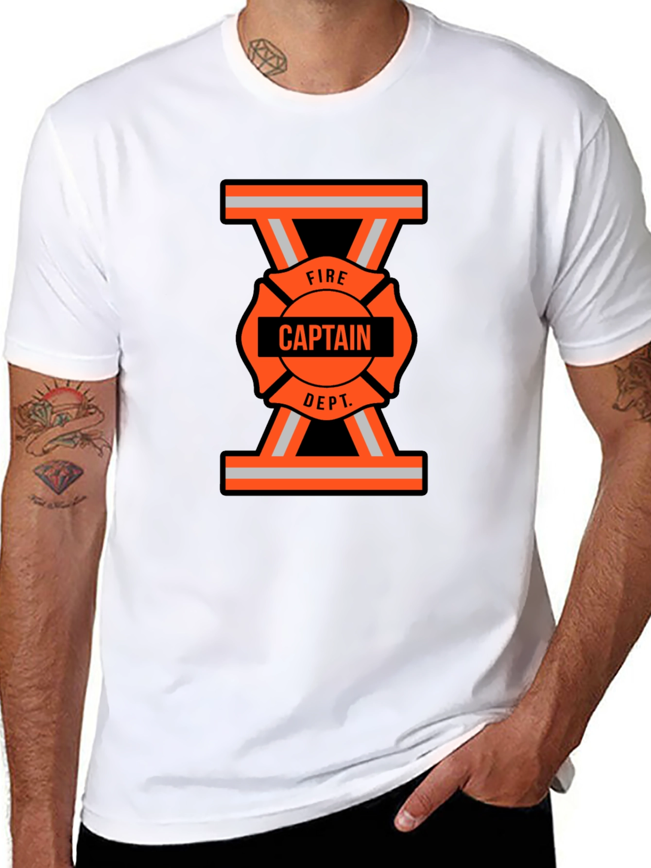 Fire Captain Dept. T-Shirt - Maltese Cross Graphic Tee