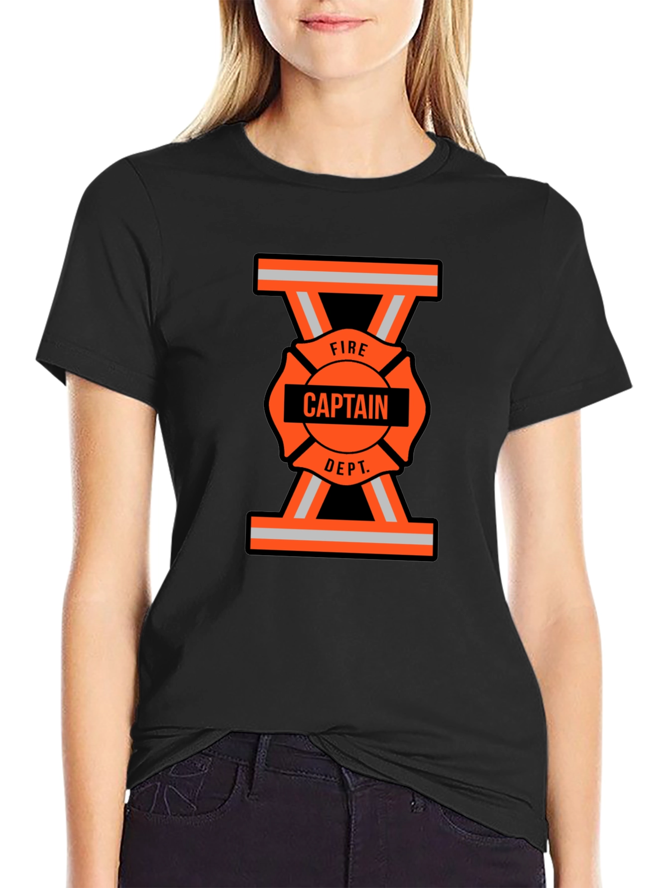 Fire Captain Dept. T-Shirt - Maltese Cross Graphic Tee