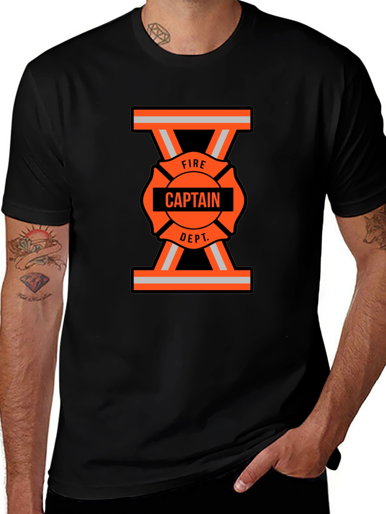 Fire Captain Dept. T-Shirt - Maltese Cross Graphic Tee