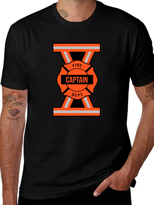 Fire Captain Dept. T-Shirt - Maltese Cross Graphic Tee
