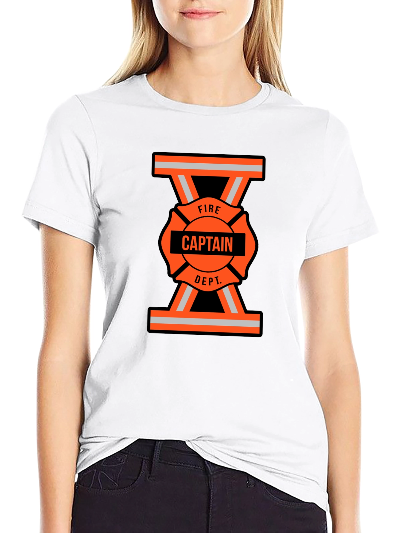 Fire Captain Dept. T-Shirt - Maltese Cross Graphic Tee