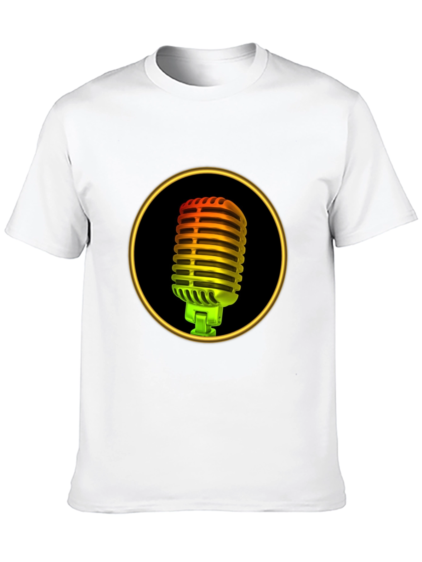 Retro Microphone Graphic Tee - Black