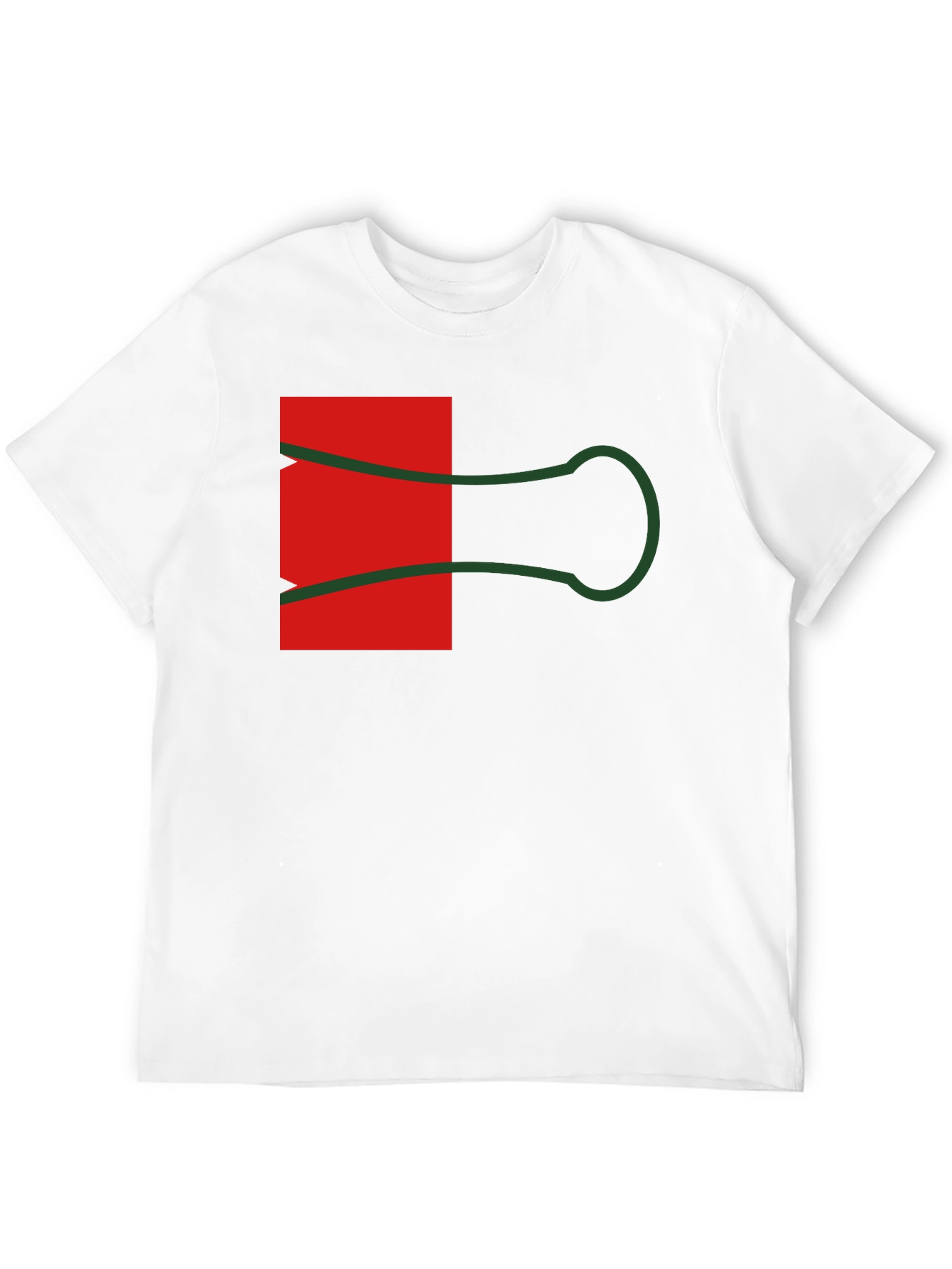 Abstract Paper Clip Graphic Tee - Black
