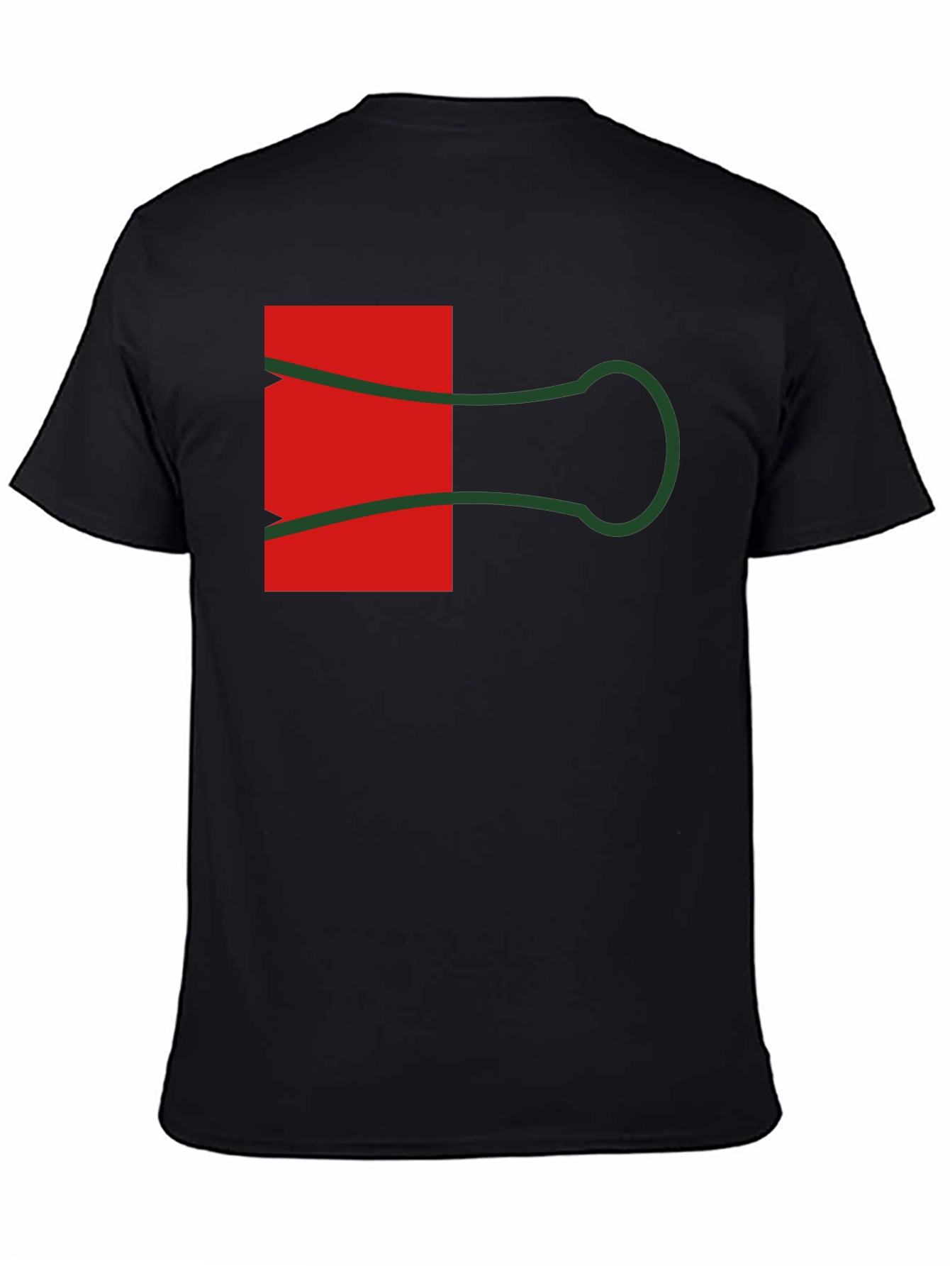 Abstract Paper Clip Graphic Tee - Black