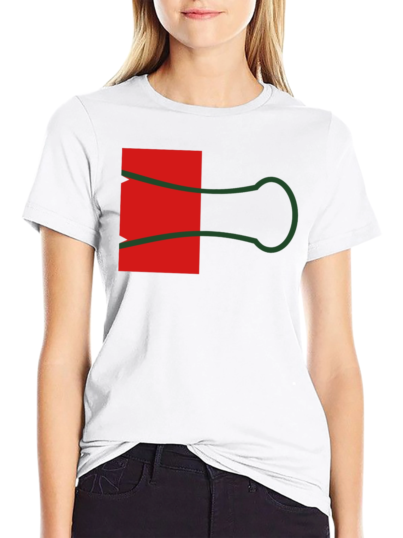 Abstract Paper Clip Graphic Tee - Black