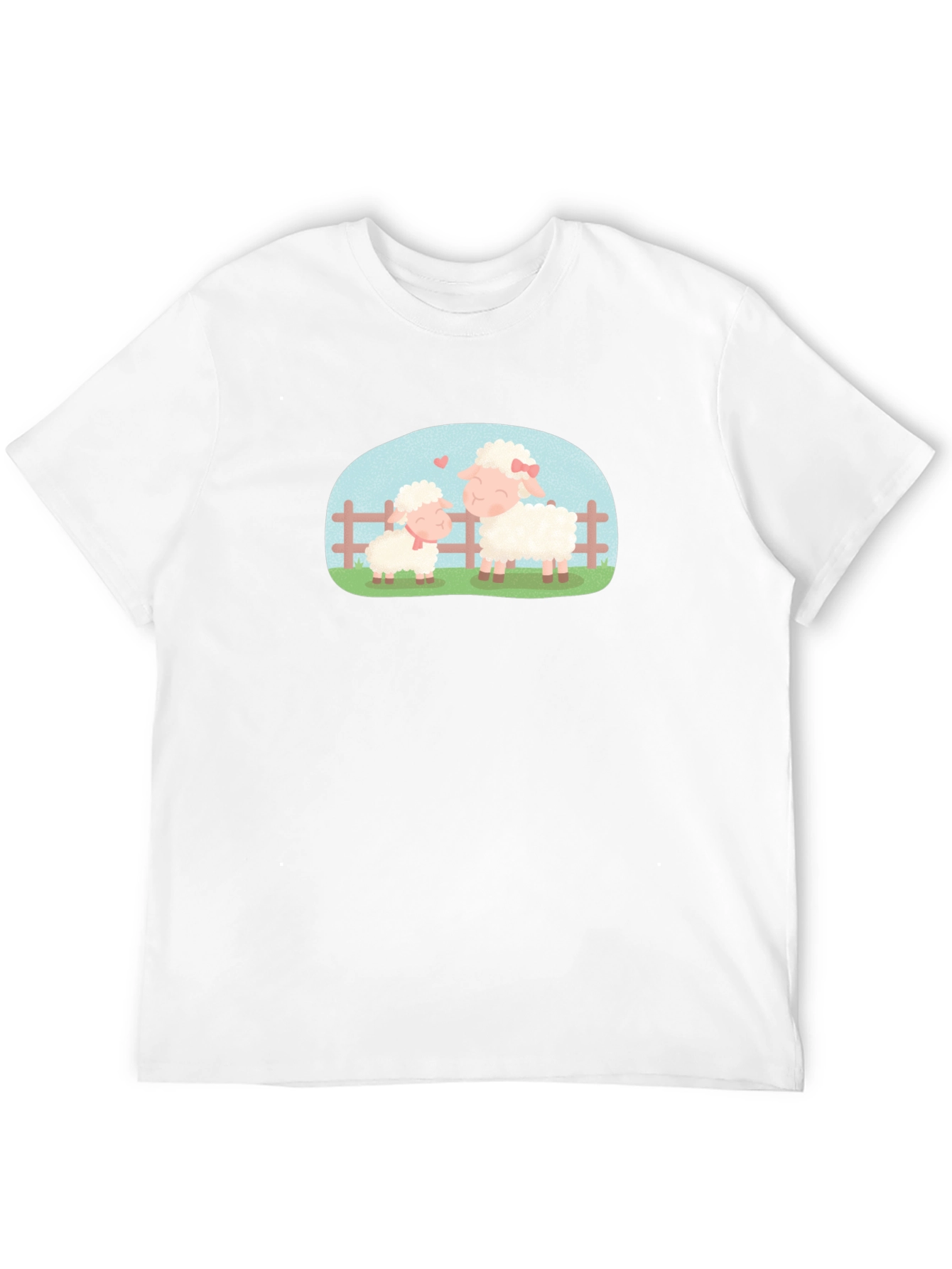 Cute Sheep Family Black T-Shirt