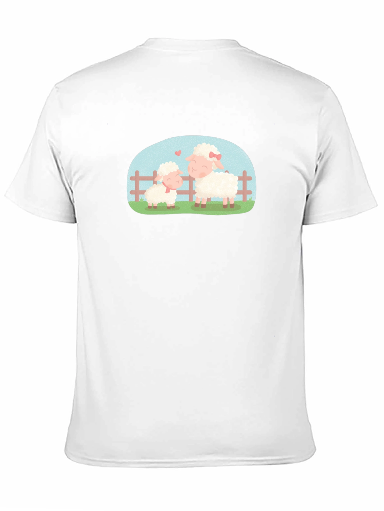 Cute Sheep Family Black T-Shirt