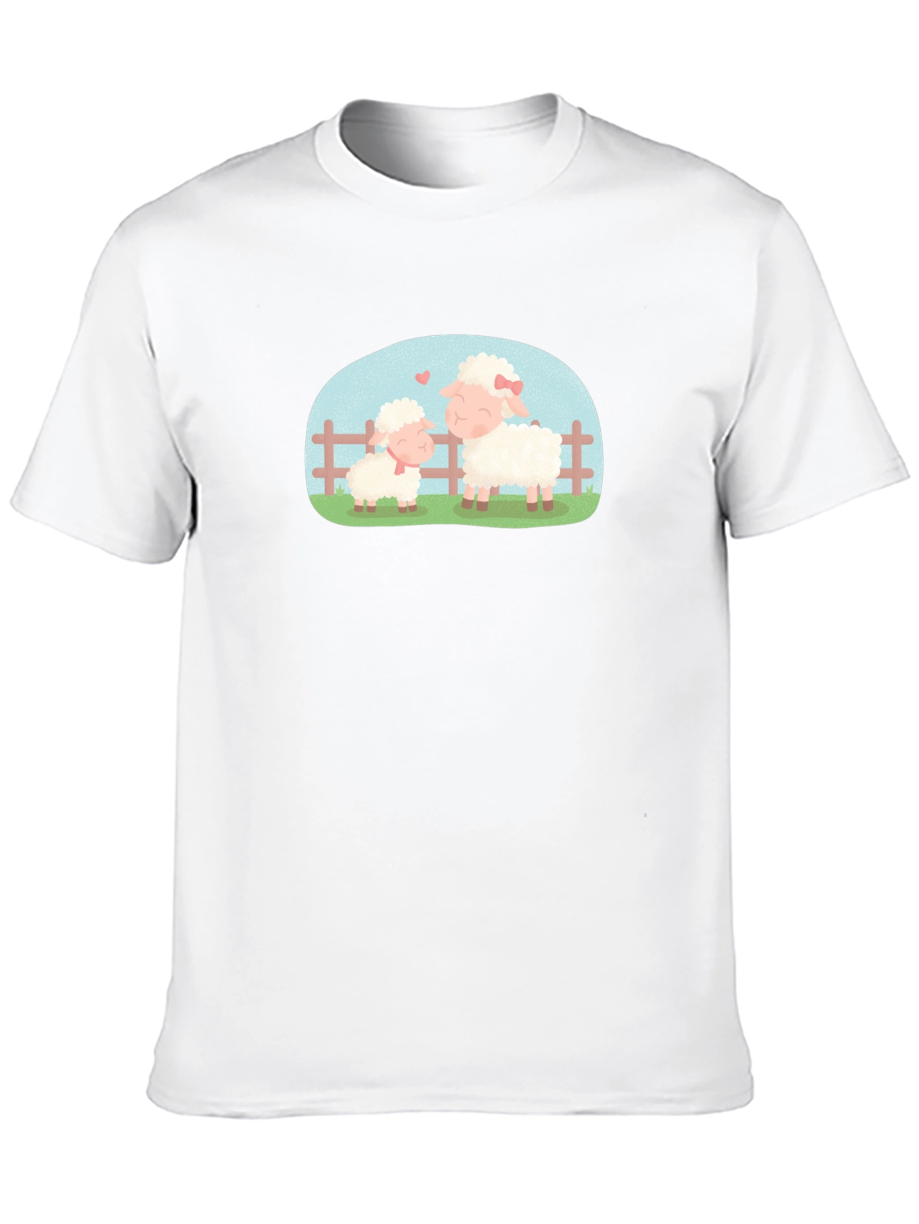 Cute Sheep Family Black T-Shirt