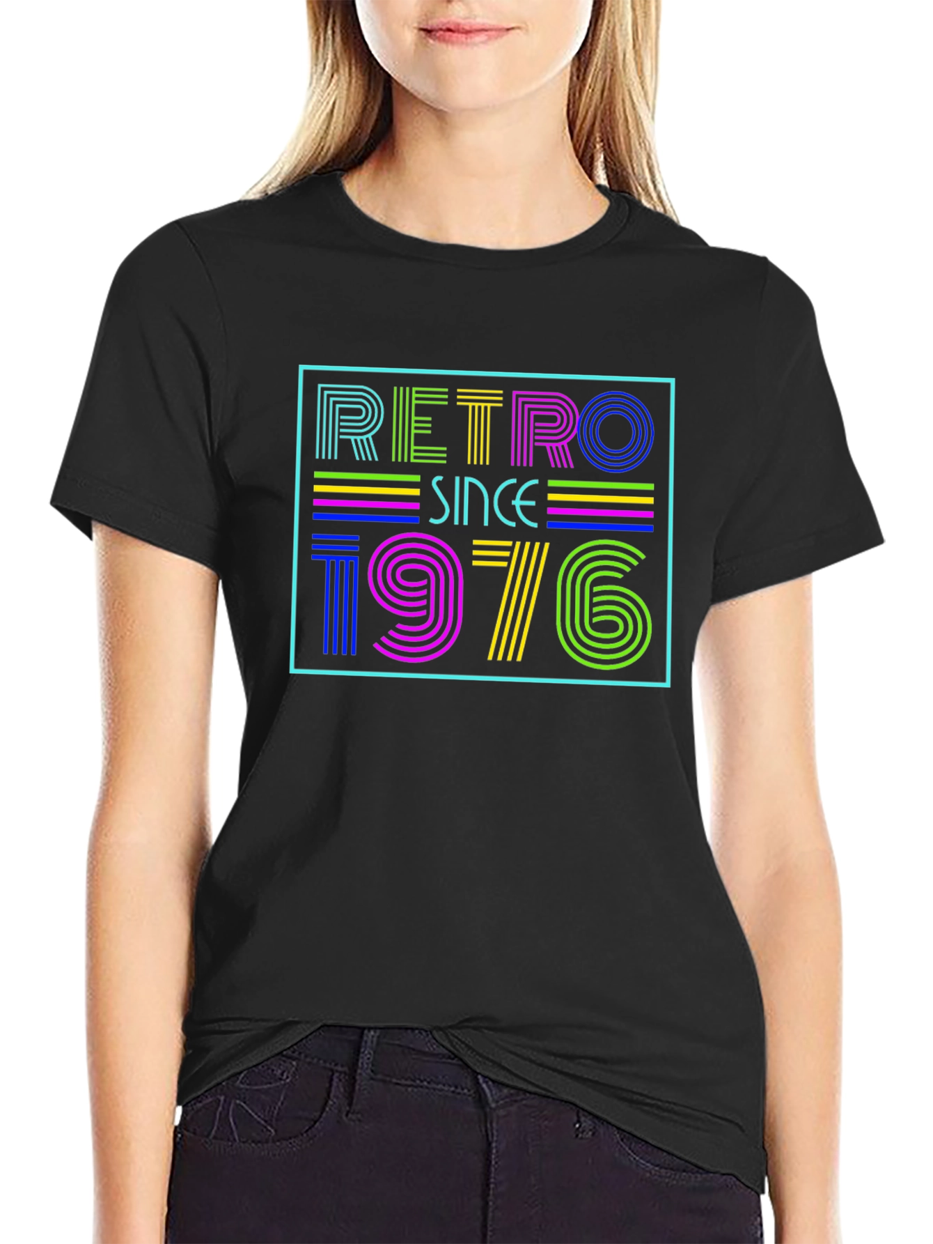 Retro Since 1976 Graphic Tee - Black