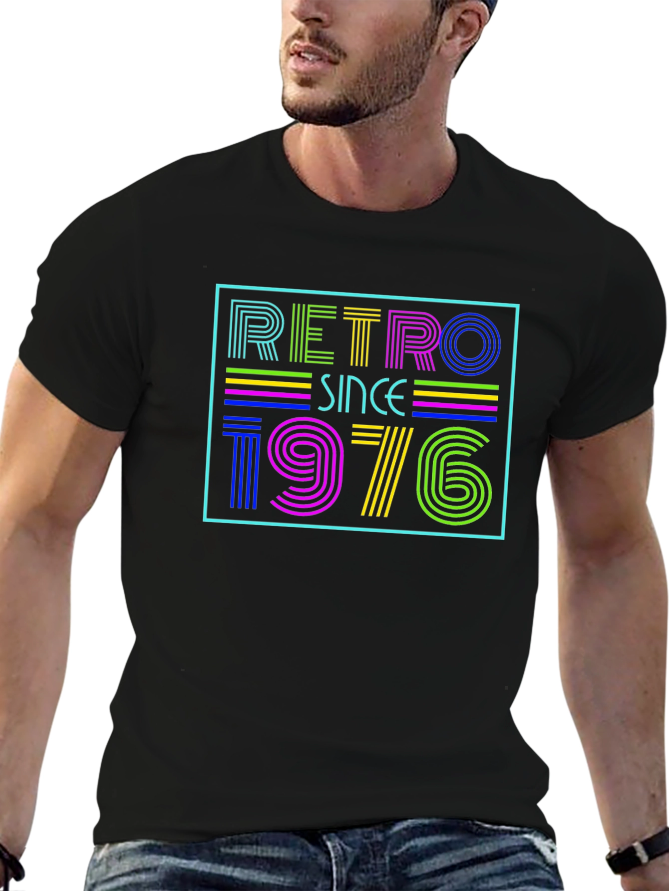 Retro Since 1976 Graphic Tee - Black