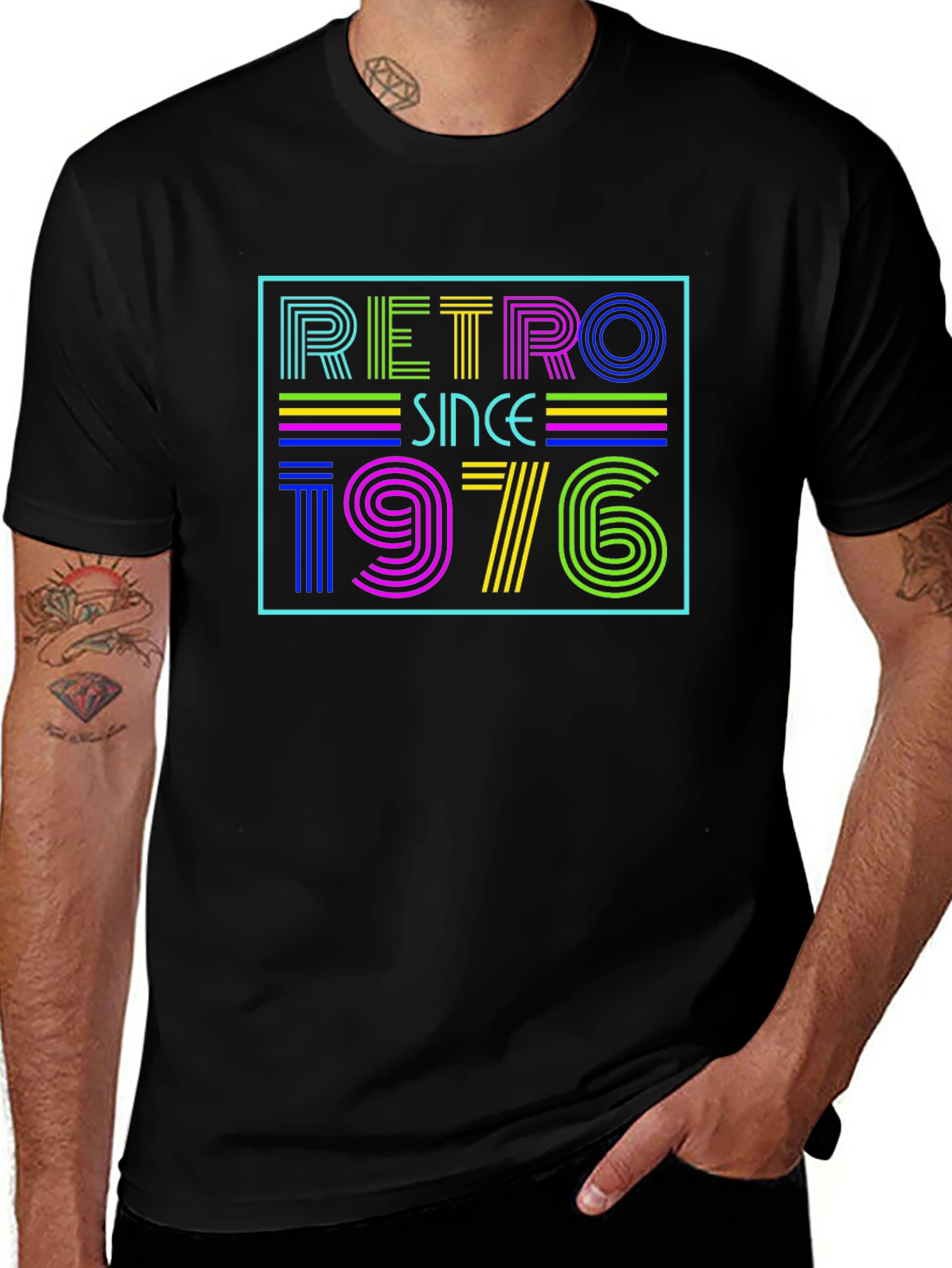 Retro Since 1976 Graphic Tee - Black