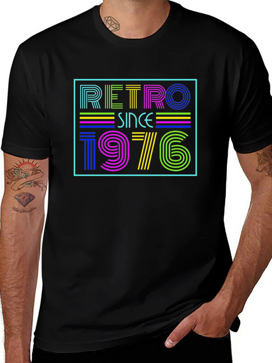 Retro Since 1976 Graphic Tee - Black