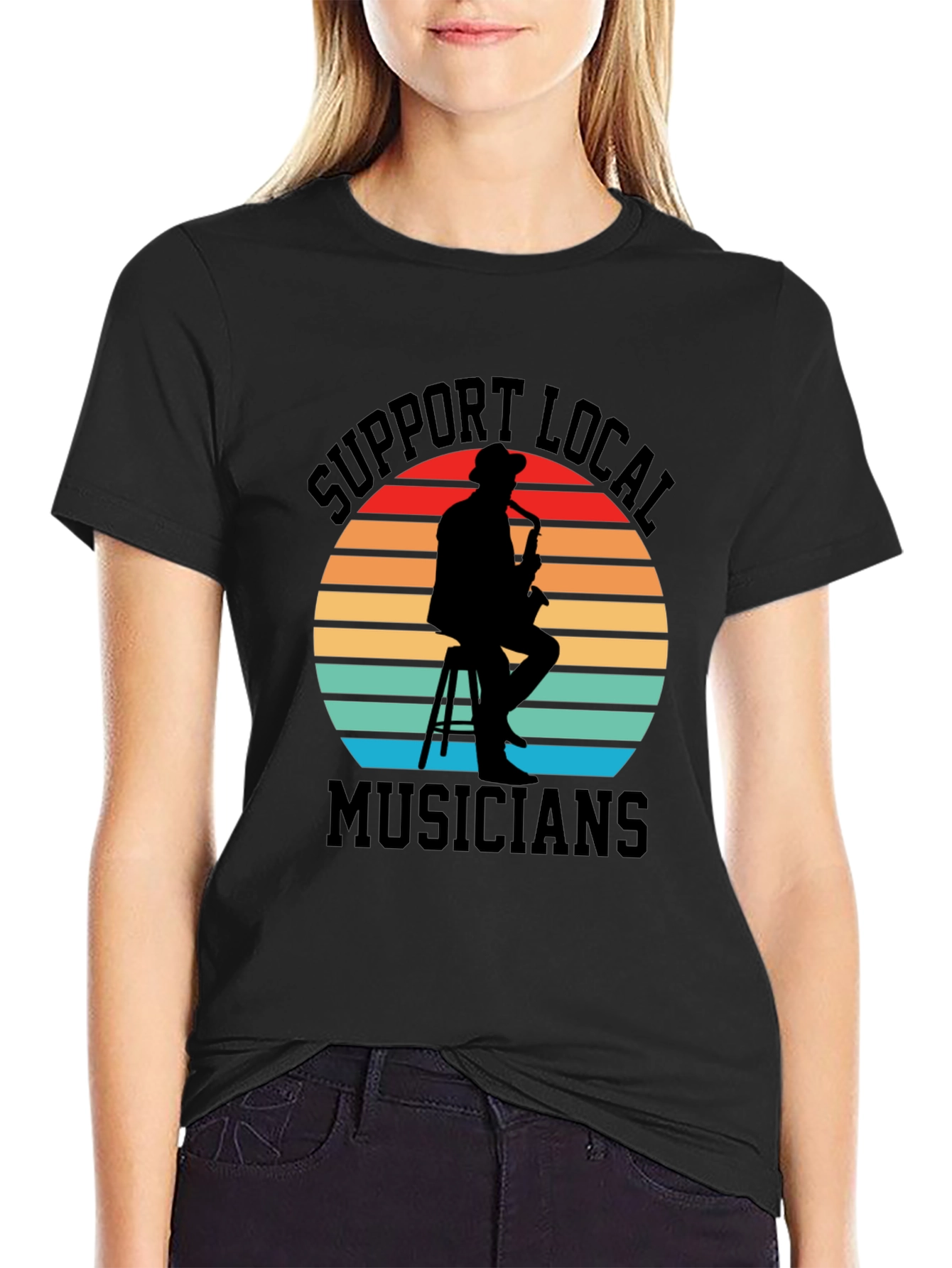 Support Local Musicians Black Graphic Tee