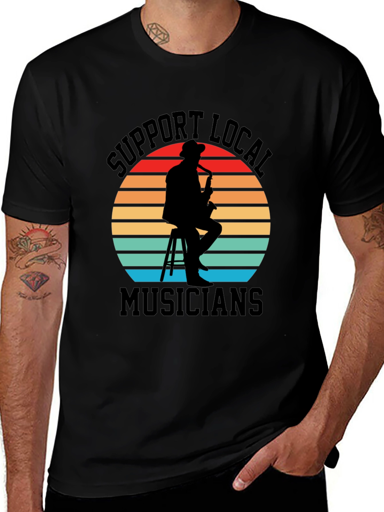 Support Local Musicians Black Graphic Tee