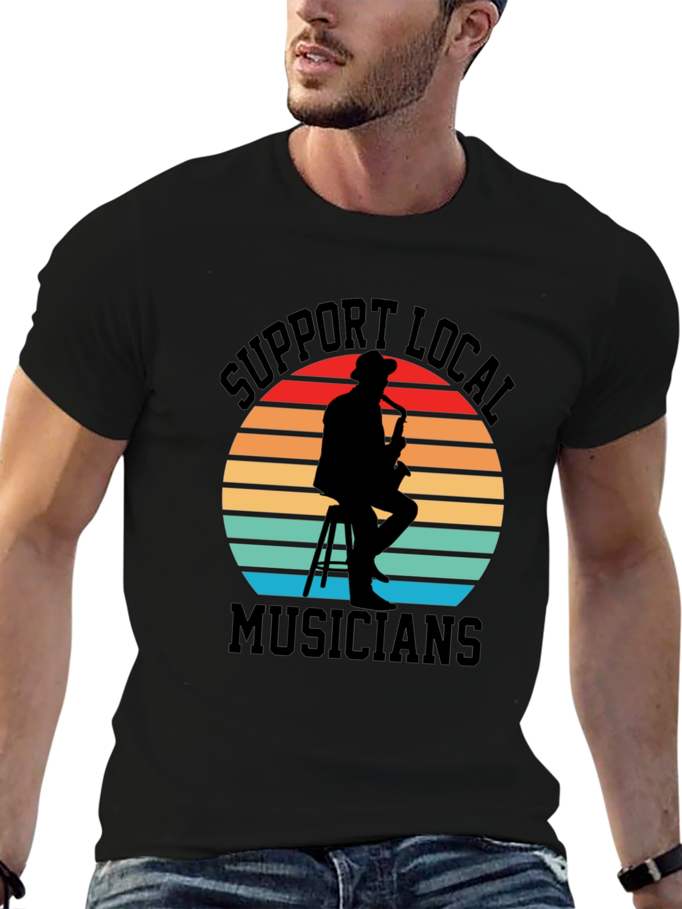 Support Local Musicians Black Graphic Tee