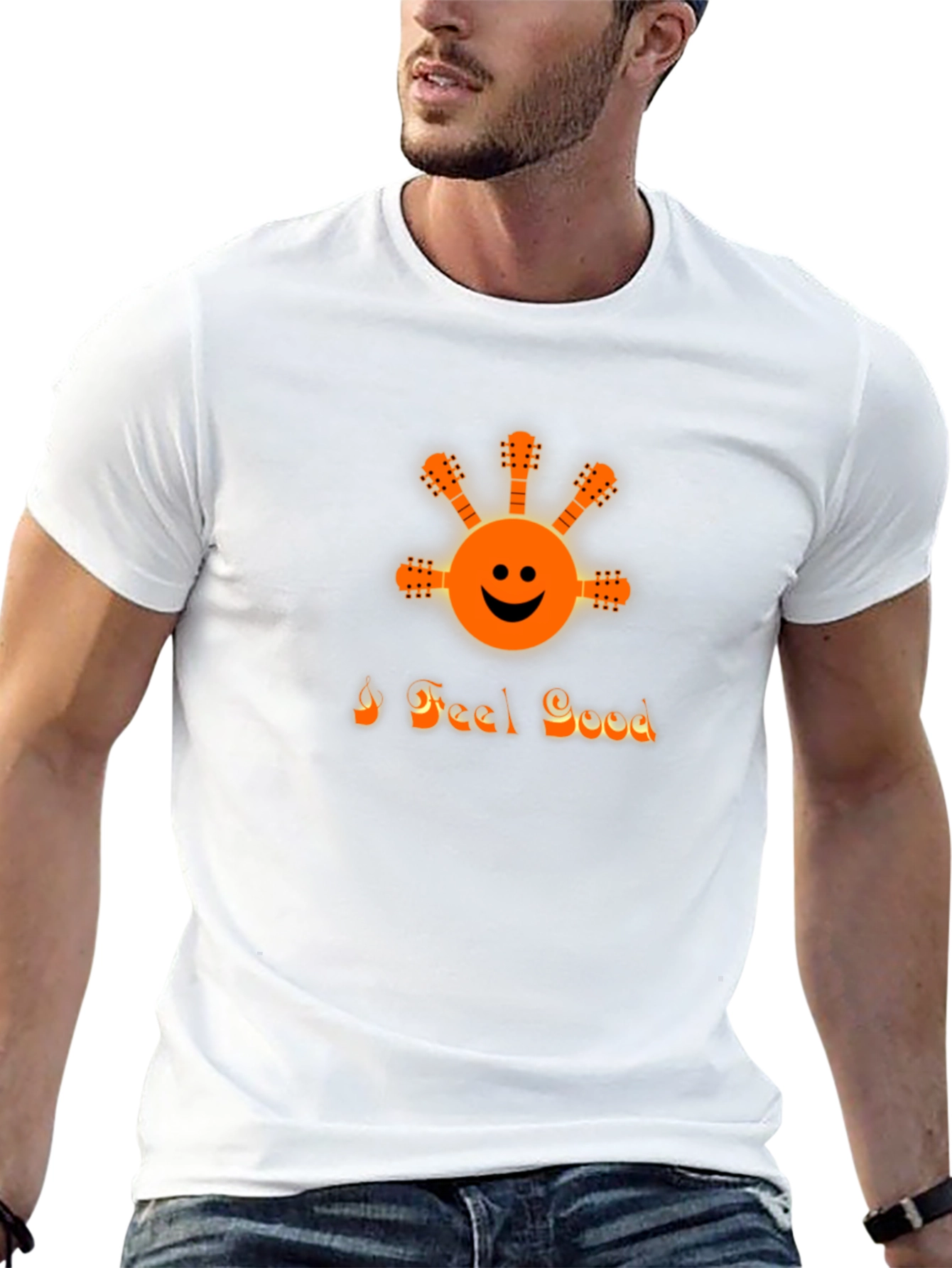 I Feel Good Graphic Tee - Black Crew Neck