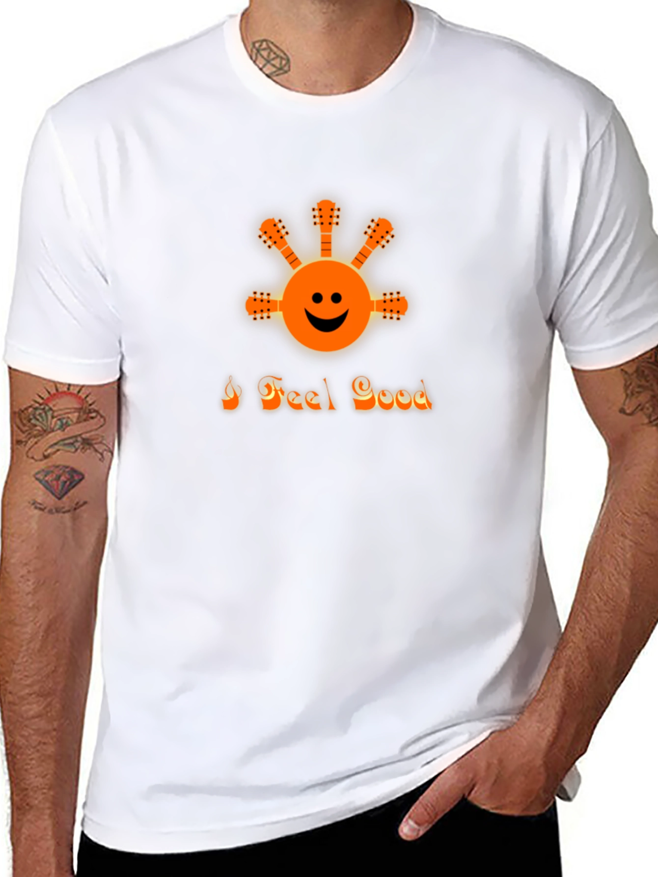 I Feel Good Graphic Tee - Black Crew Neck