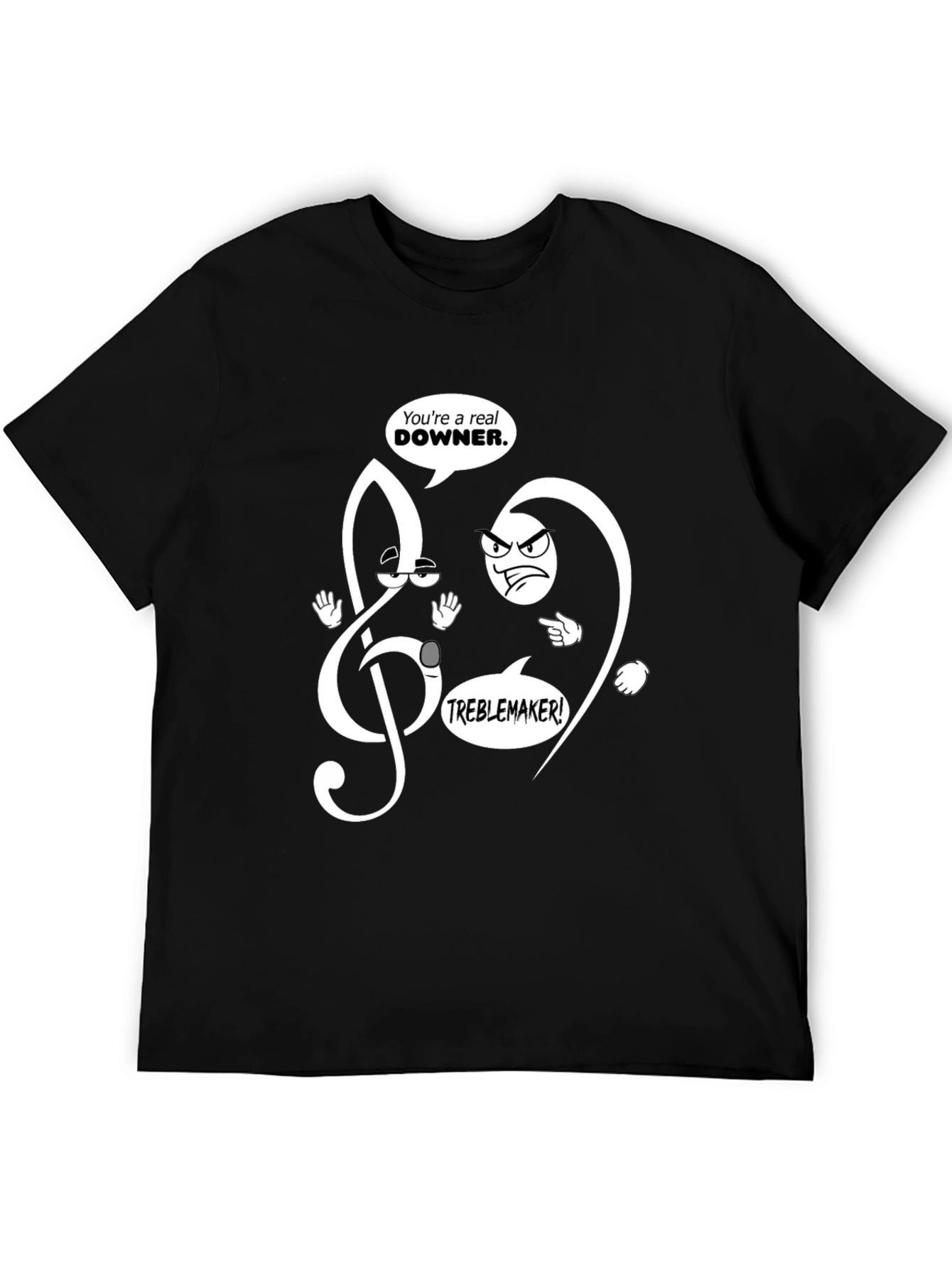 Musical Pun T-Shirt - Treble Clef Troublemaker Design