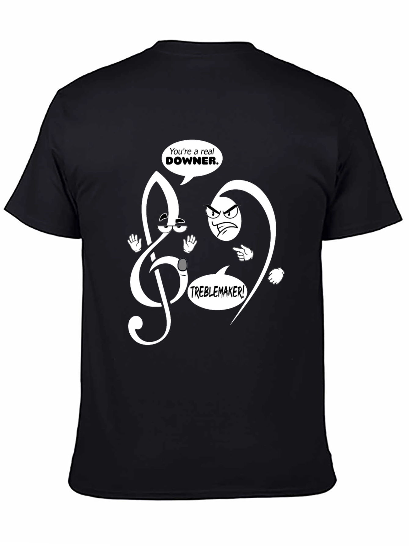 Musical Pun T-Shirt - Treble Clef Troublemaker Design