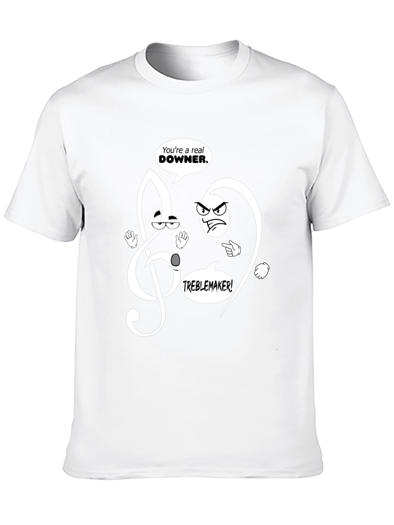 Musical Pun T-Shirt - Treble Clef Troublemaker Design