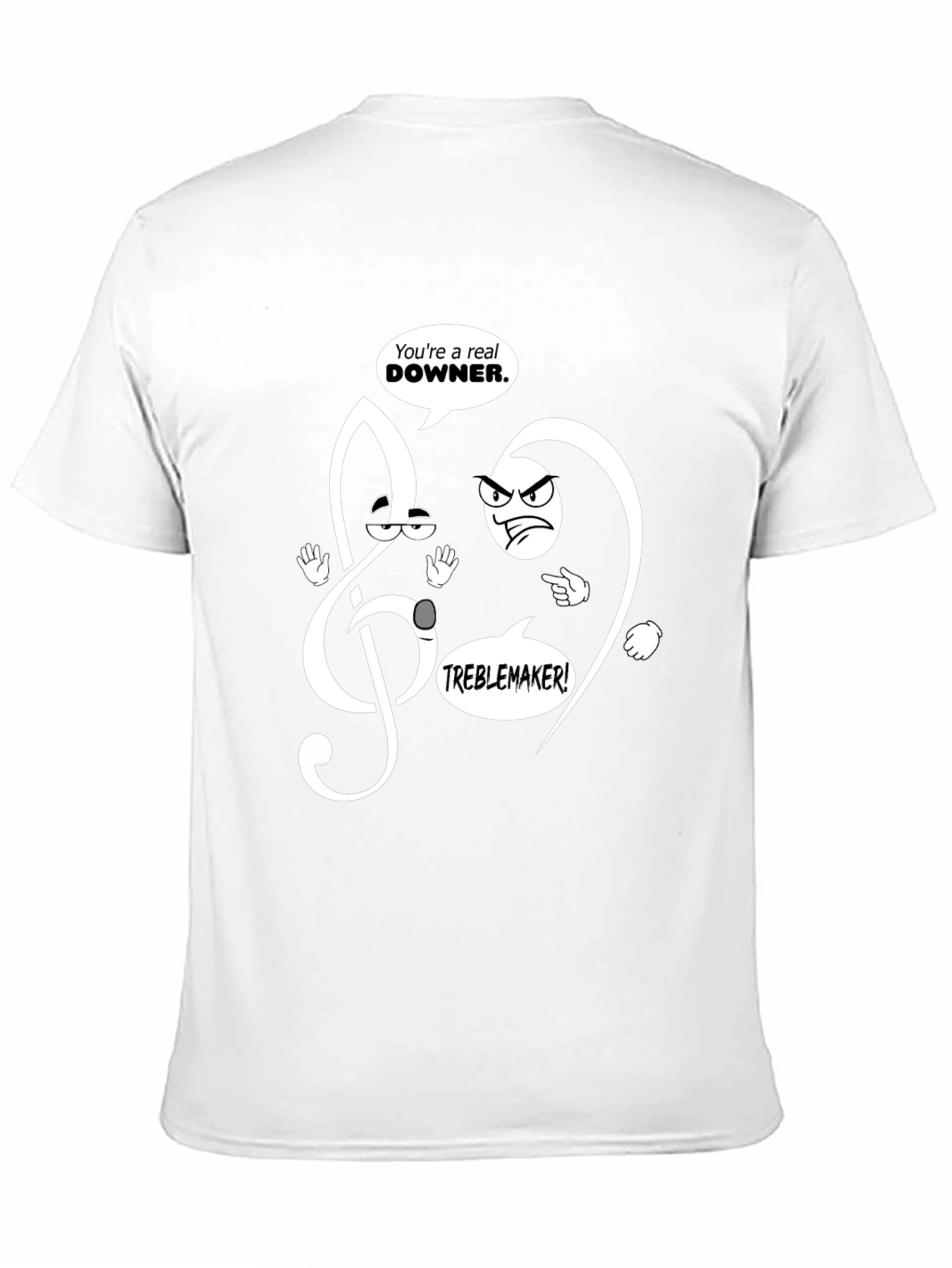 Musical Pun T-Shirt - Treble Clef Troublemaker Design