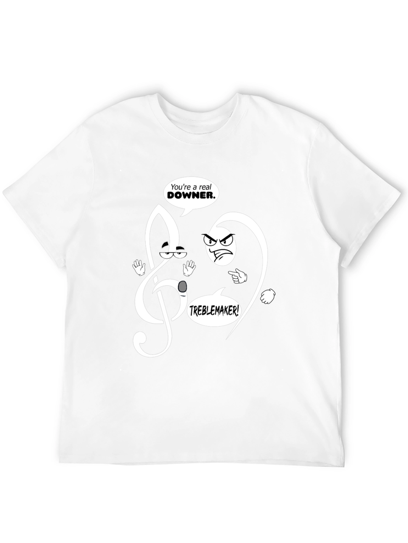 Musical Pun T-Shirt - Treble Clef Troublemaker Design