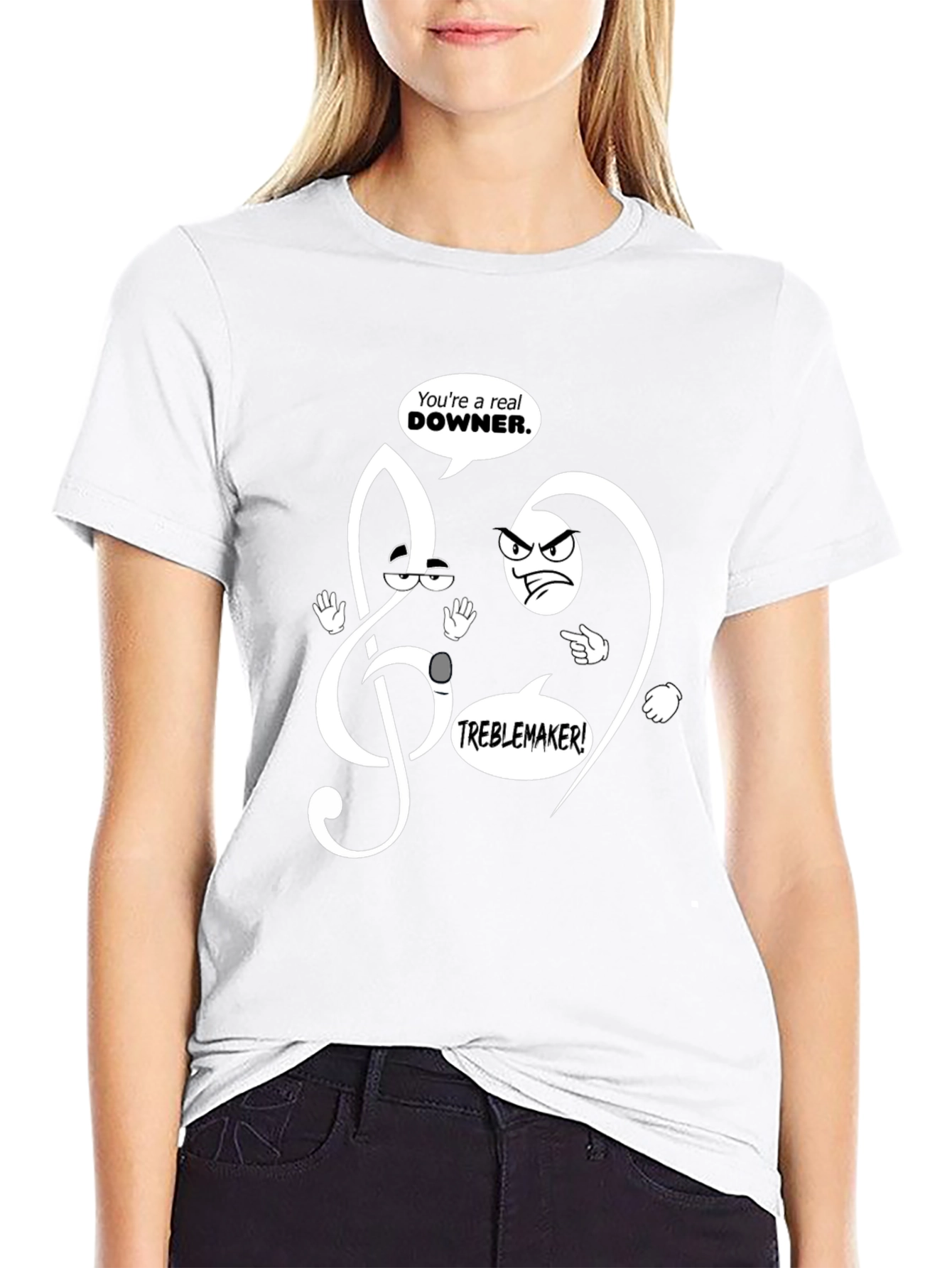 Musical Pun T-Shirt - Treble Clef Troublemaker Design