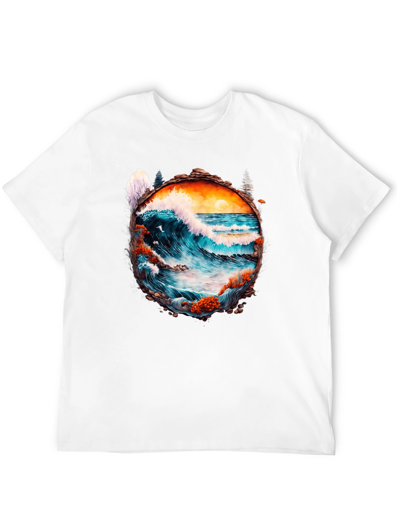 Ocean Wave Graphic Tee - Artistic Nature Design