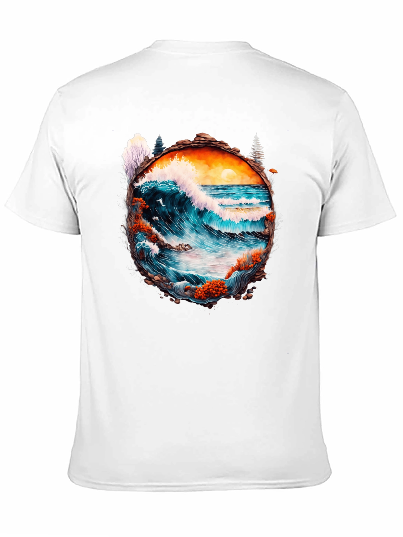 Ocean Wave Graphic Tee - Artistic Nature Design