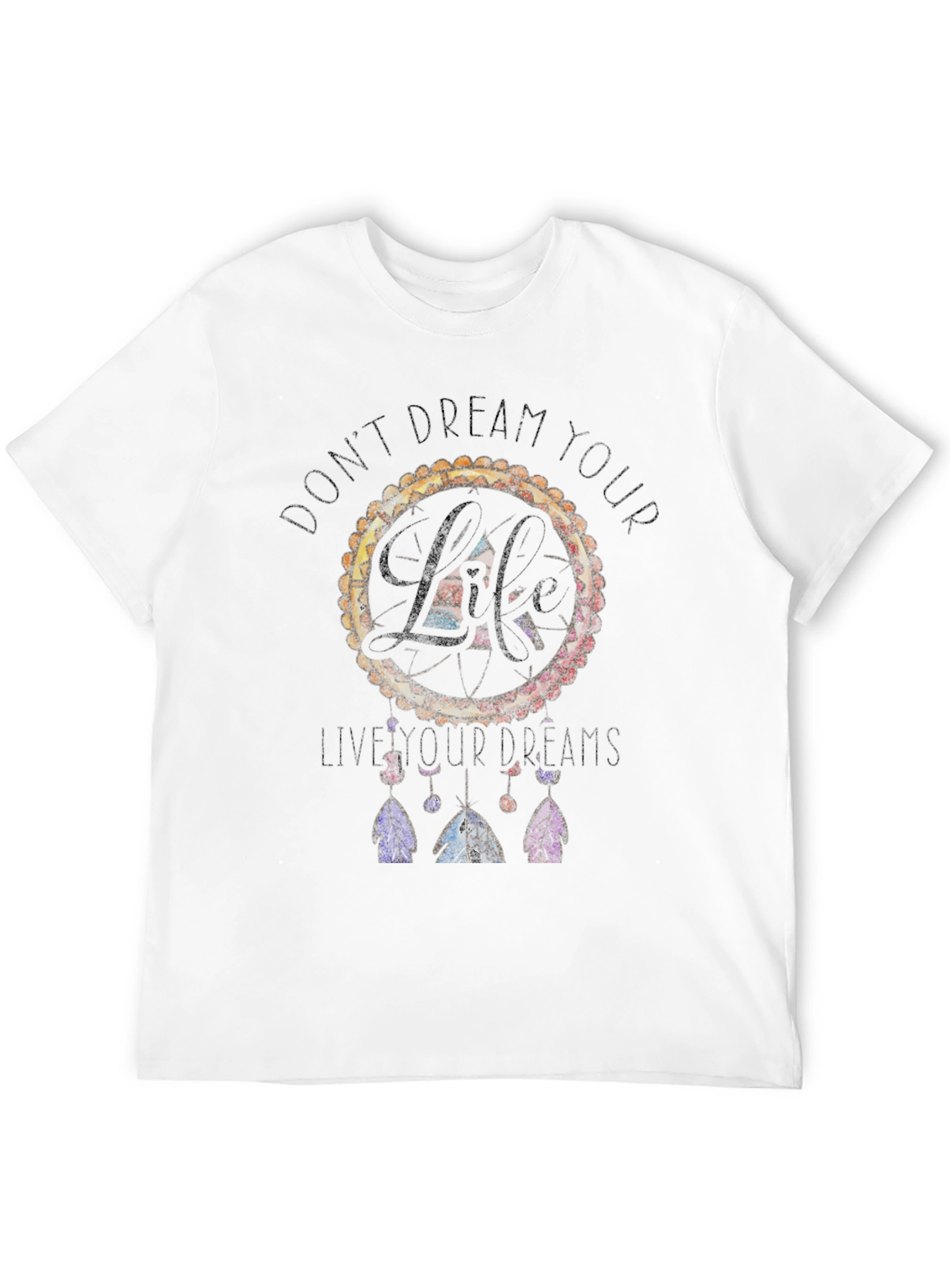 Dreamcatcher Life Quote Mens Black T-Shirt