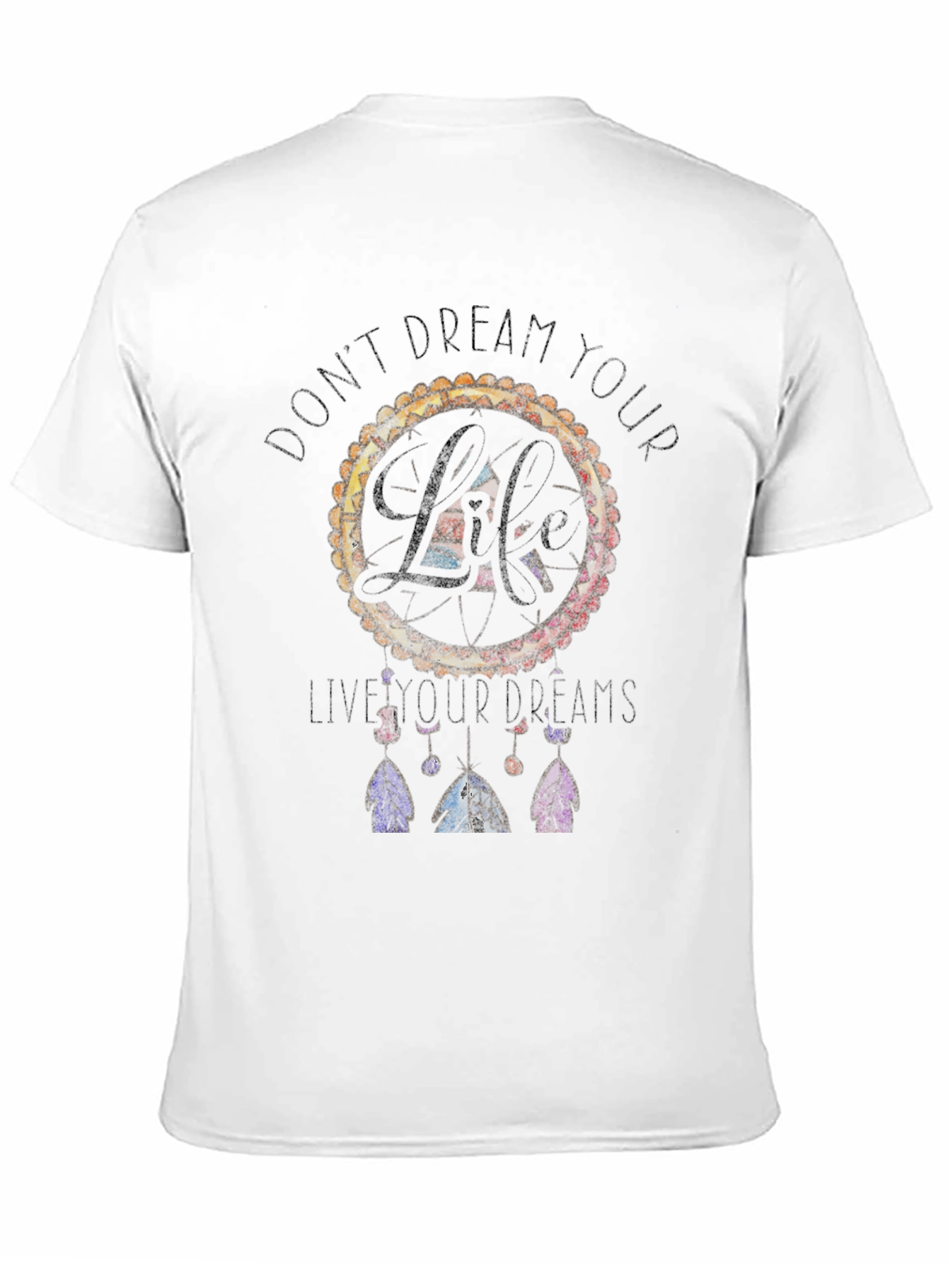 Dreamcatcher Life Quote Mens Black T-Shirt