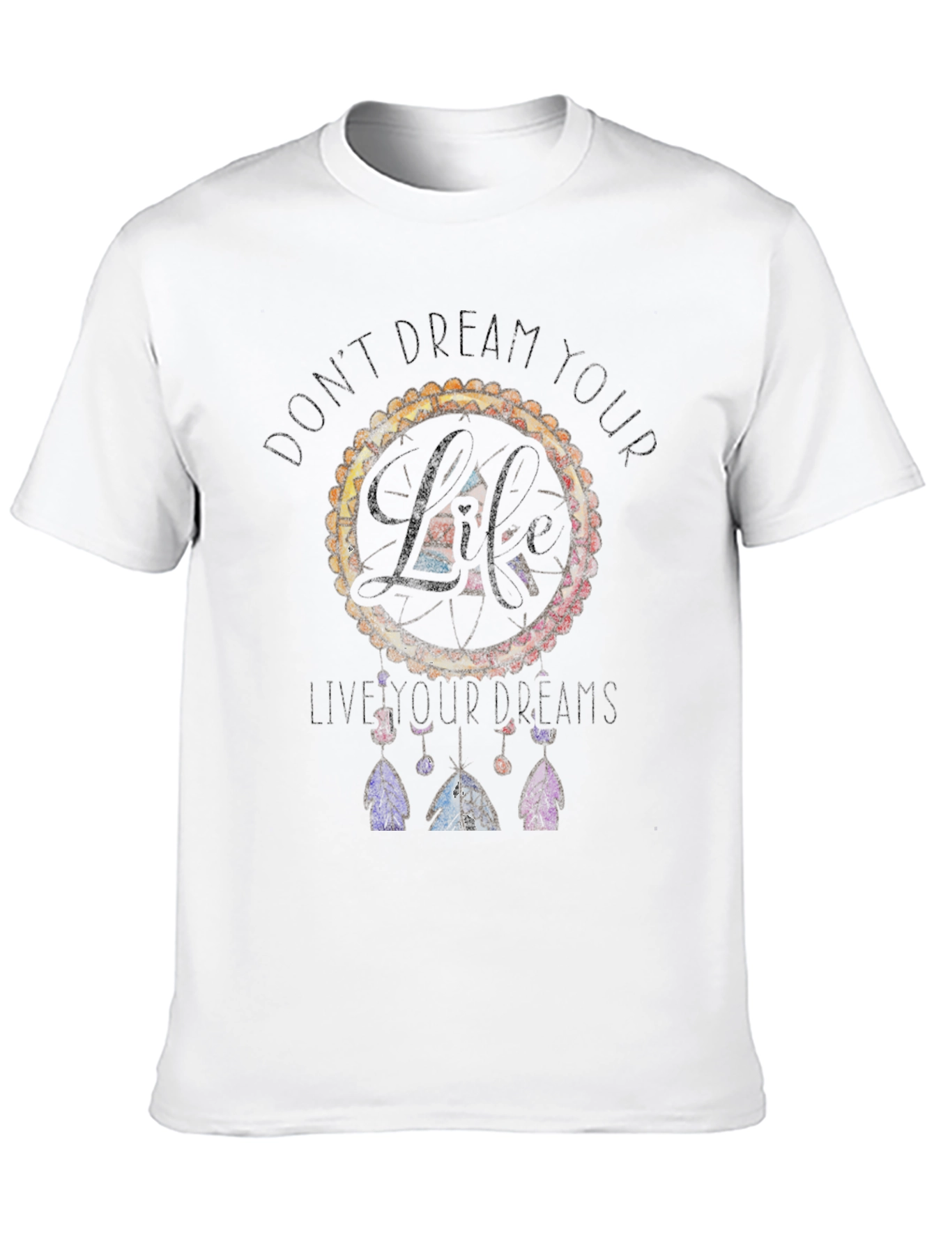 Dreamcatcher Life Quote Mens Black T-Shirt