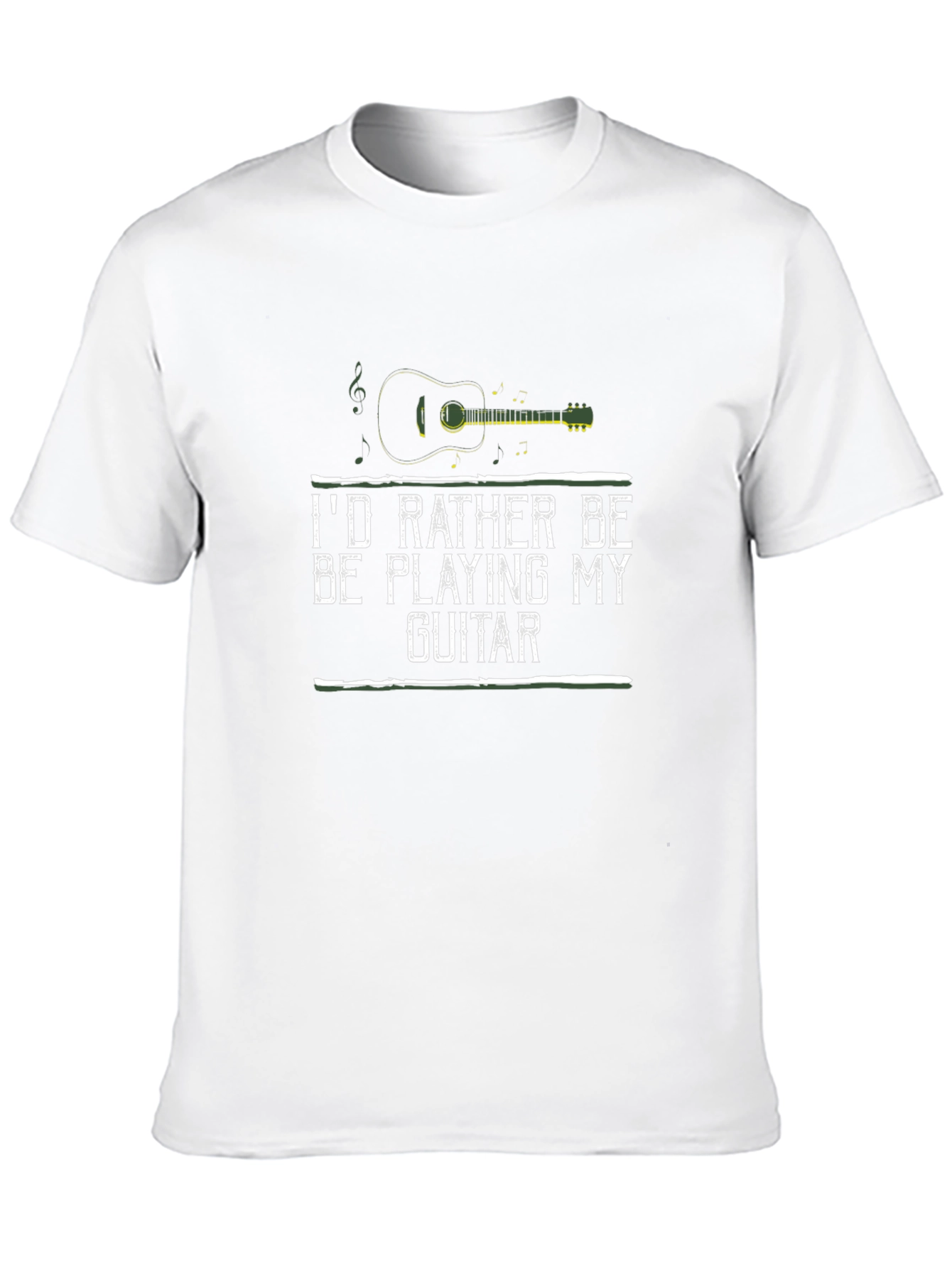 Id Rather Be Playing My Guitar Black T-Shirt