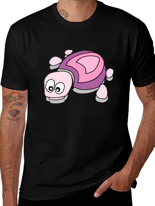 Cartoon Turtle Graphic Tee - Black Unisex T-Shirt