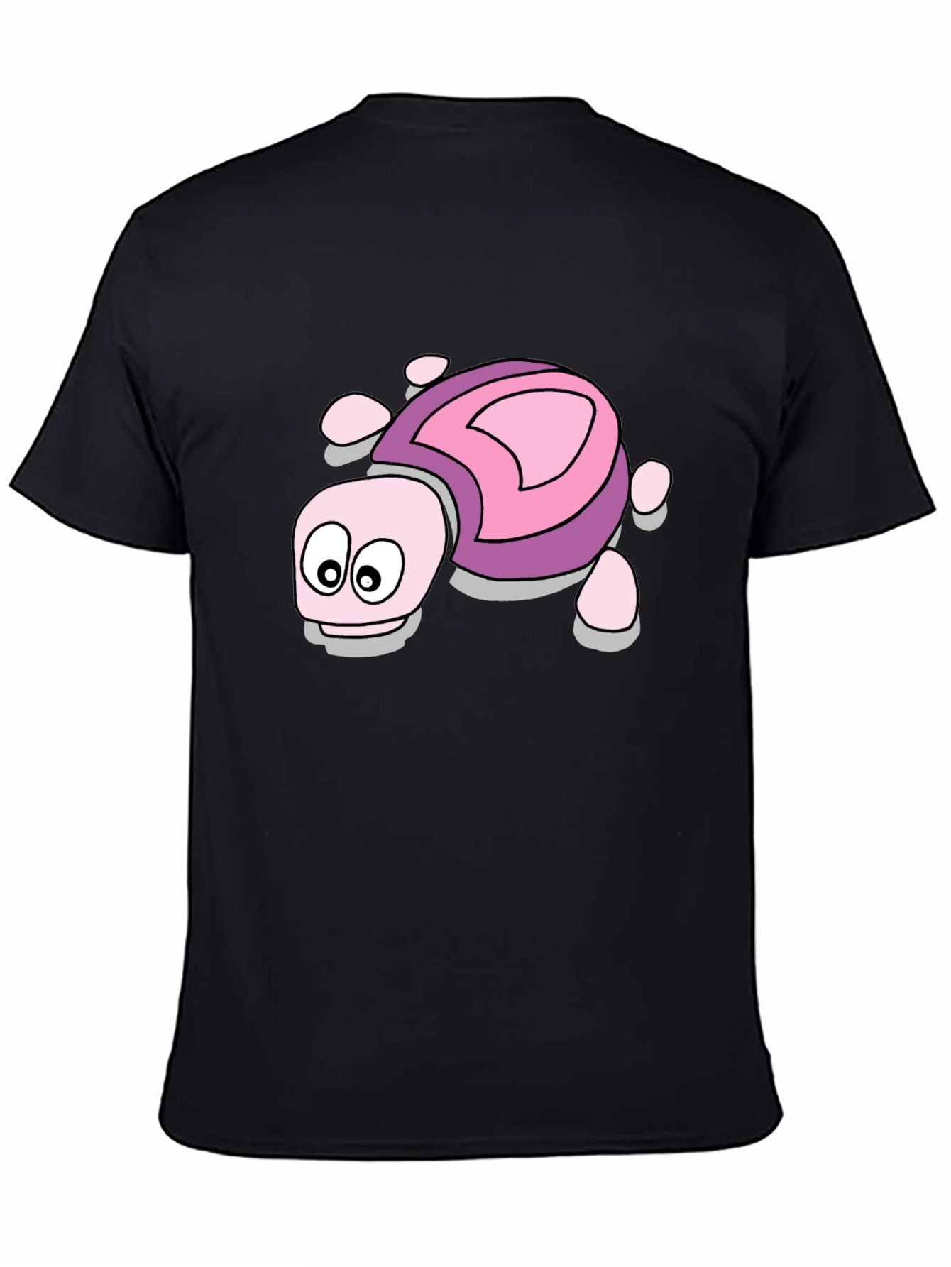 Cartoon Turtle Graphic Tee - Black Unisex T-Shirt