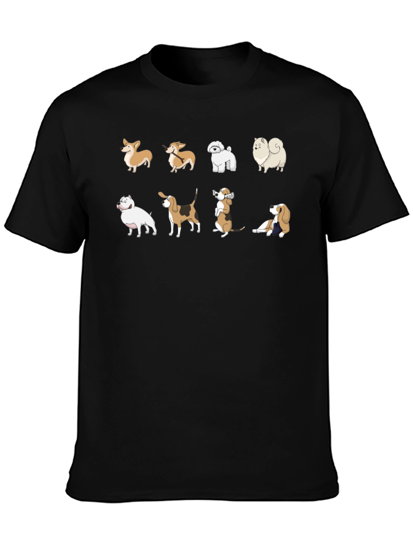 Dog Breed Cartoon Graphic T-Shirt