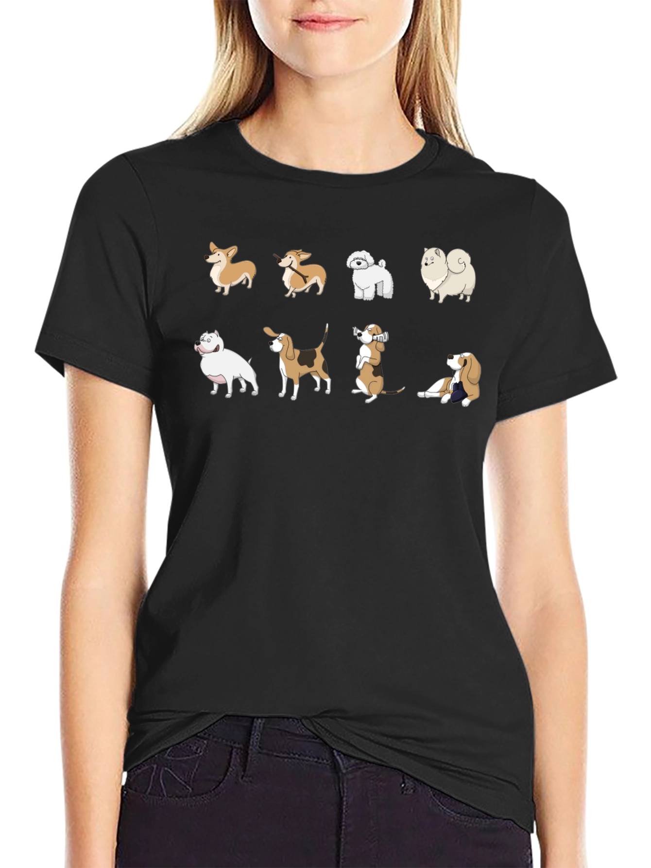 Dog Breed Cartoon Graphic T-Shirt